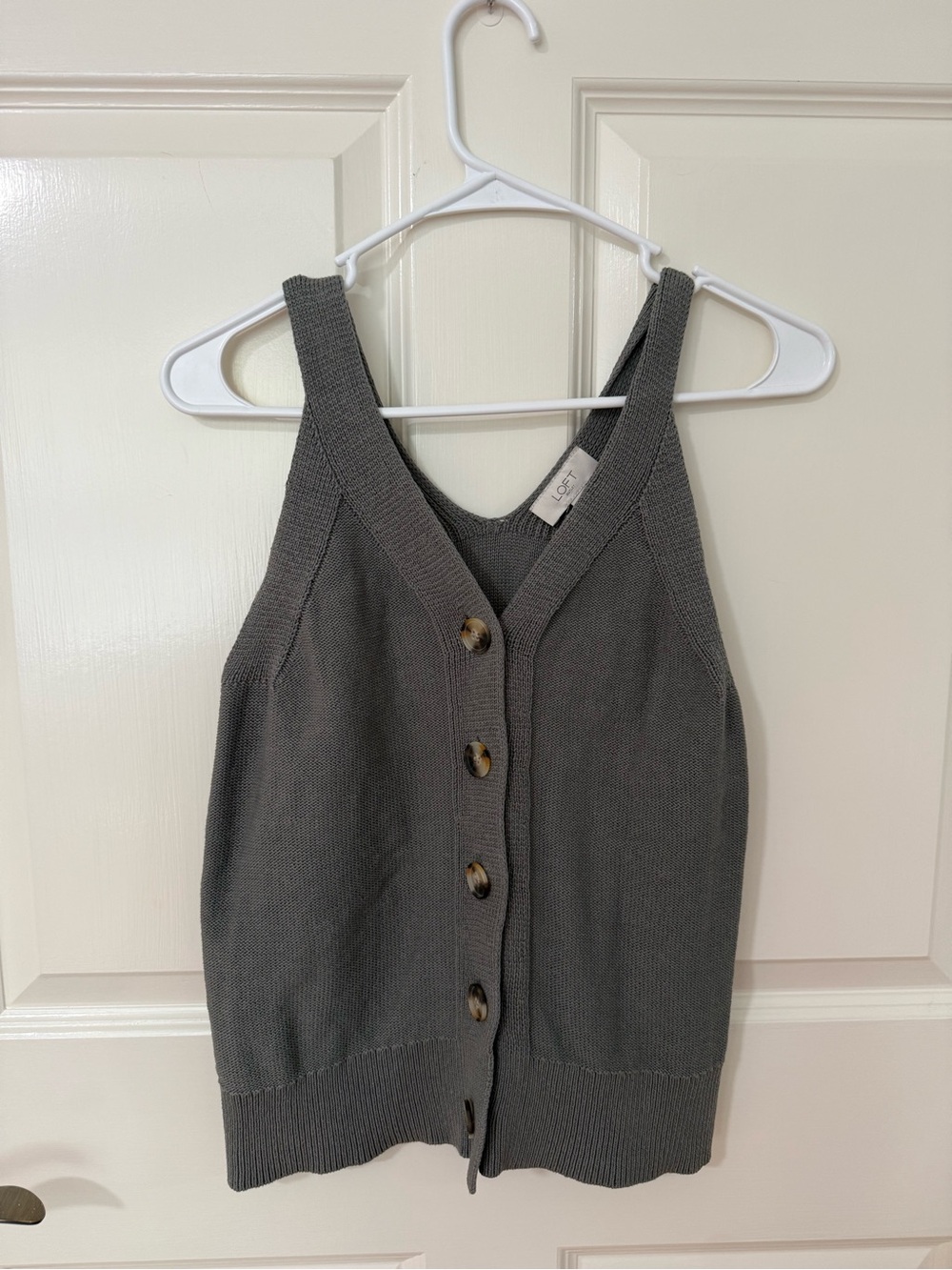 BRAND NEW: LOFT Outlet Knit Tank in Gray / Green color